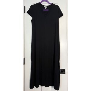 Soma Black V-Neck Short Sleeve Maxi Dress